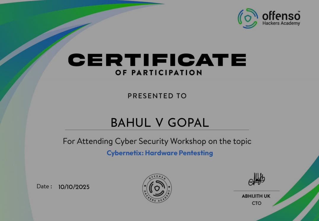 Cyber Security Workshop on the topic Cybernetix: Hardware Pentesting